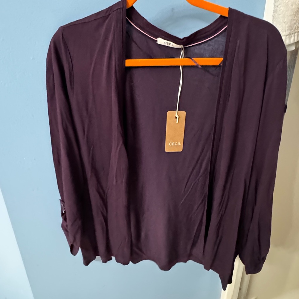 Burgundy purple wine xl jacket cardigan NWT Cecil swing from Germany